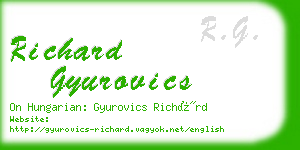 richard gyurovics business card